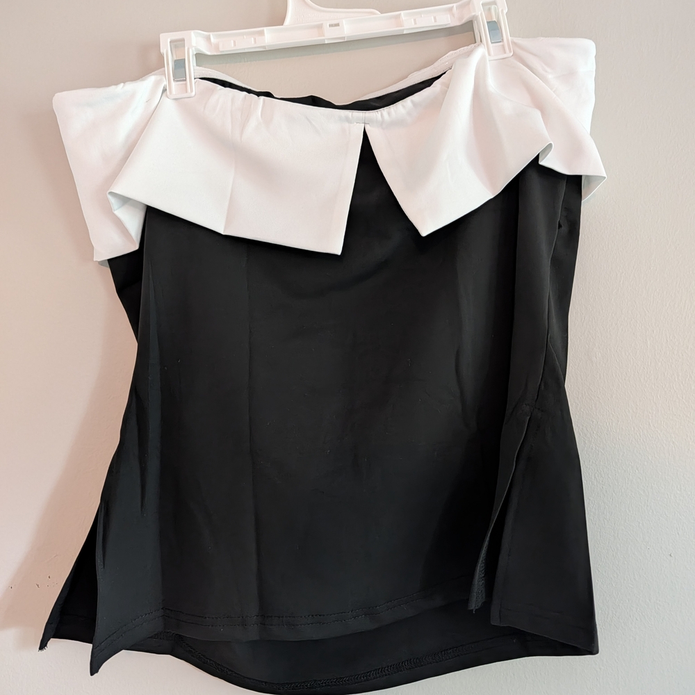 Black and White Off-Shoulder Top